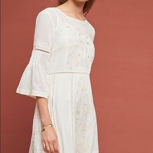 Anthropologie XS cream lace dress EUC